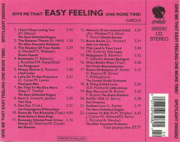 Various - Give Me That Easy Feeling One More Time (CD) 70462 Compact Disc Goede Staat