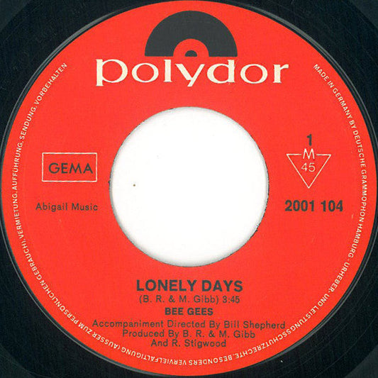 Bee Gees - Lonely Days 38976 Vinyl Singles Vinyl Zeer Goed / Hoesje Generic "VINYLSINGLES.NL"