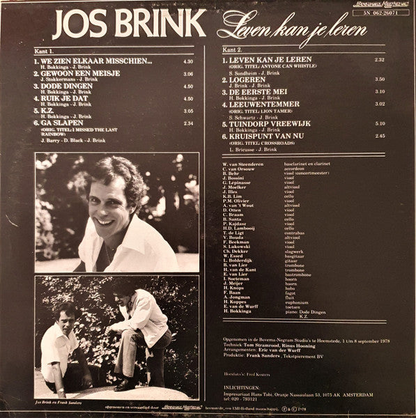 Jos Brink - Leven Kan Je Leren (LP) 46750 Vinyl LP JUKEBOXSINGLES.NL   