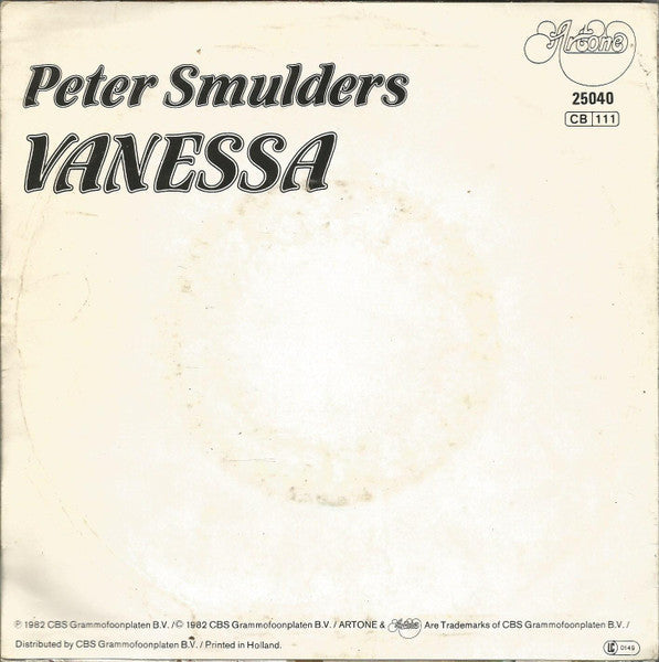 Peter Smulders - Vanessa 41479 Vinyl Singles Vinyl Goed / Hoes Goed