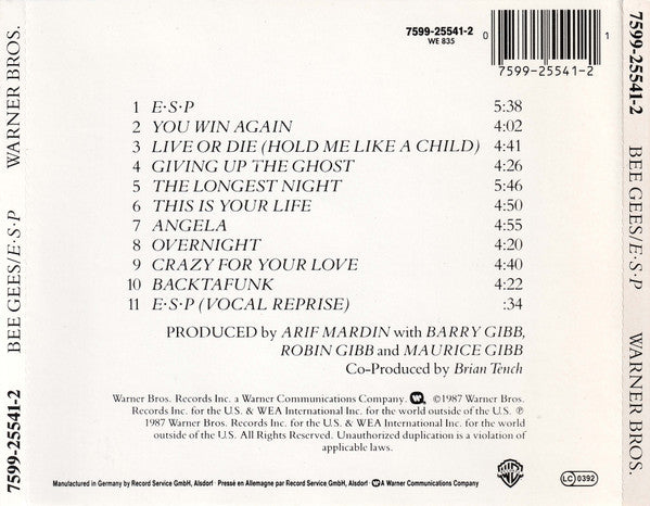 Bee Gees - E•S•P (CD) 70084 Compact Disc /   