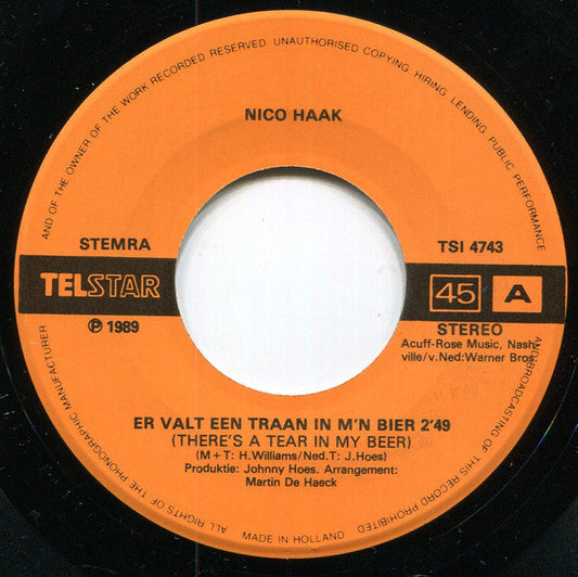 Nico Haak - Er Valt 'n Traan In M'n Bier 34955 Vinyl Singles Vinyl Goed / Hoes Generic