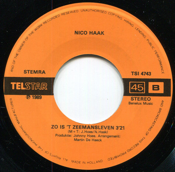 Nico Haak - Er Valt 'n Traan In M'n Bier 34955 Vinyl Singles Vinyl Goed / Hoes Generic