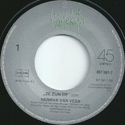 Herman van Veen, Johnny Kraaykamp - Praatjes Vinyl Singles Vinyl Zeer Goed / Hoesje Goed "VINYLSINGLES.NL"