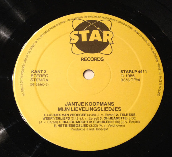 Jantje Koopmans - Mijn Lievelingsliedjes (LP) 47045 Vinyl LP JUKEBOXSINGLES.NL   