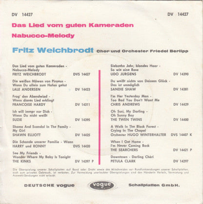 Fritz Weichbrodt - Das Lied Vom Guten Kameraden 21627 Vinyl Singles Vinyl Zeer Goed / Hoesje Goed "VINYLSINGLES.NL"