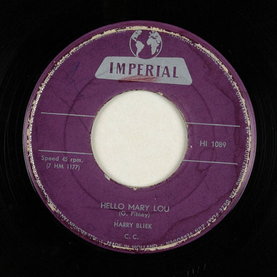 Harry Bliek - Hello Mary Lou Vinyl Singles Vinyl Zeer Goed / Hoesje Generic "VINYLSINGLES.NL"