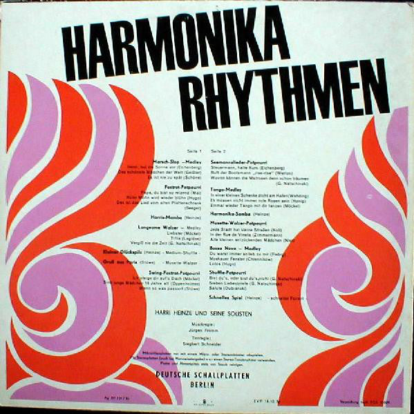 Harri Heinze Und Seine Solisten - Harmonika-Rhythmen (LP) Vinyl LP Vinyl Zeer Goed / Hoesje Goed "VINYLSINGLES.NL"