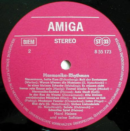 Harri Heinze Und Seine Solisten - Harmonika-Rhythmen (LP) Vinyl LP Vinyl Zeer Goed / Hoesje Goed "VINYLSINGLES.NL"