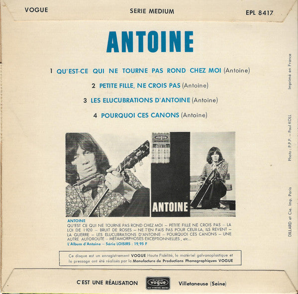 Antoine - Les Élucubrations D'Antoine 41948 Vinyl Singles EP Vinyl Goed / Hoes Goed