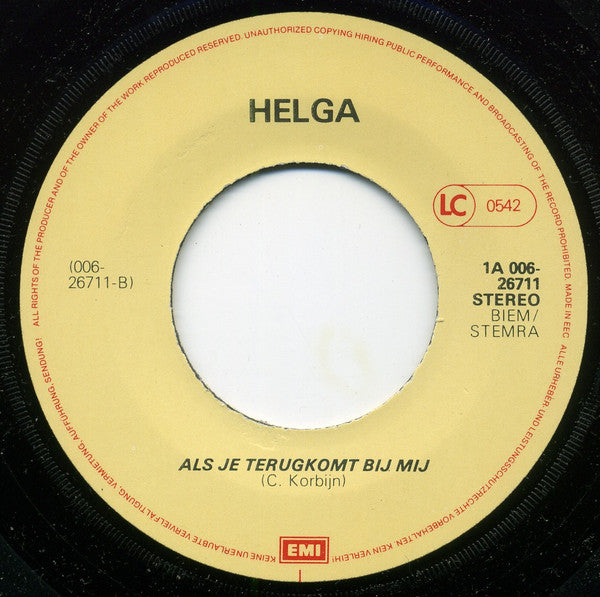 Helga - Vlammetjes Vinyl Singles Vinyl Zeer Goed / Hoesje Goed "VINYLSINGLES.NL"