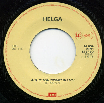Helga - Vlammetjes Vinyl Singles Vinyl Zeer Goed / Hoesje Goed "VINYLSINGLES.NL"
