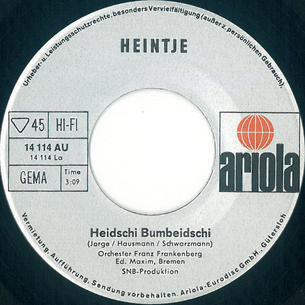 Heintje - Heidschi Bumbeidschi 43514 Vinyl Singles Vinyl Goed / Hoes Goed