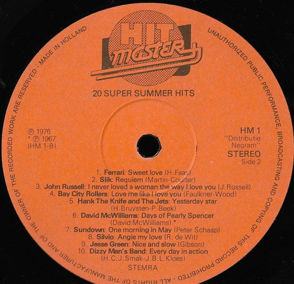 Various ‎- 20 Super Summer Hits (LP) 48355 Vinyl LP JUKEBOXSINGLES.NL   