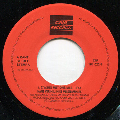 Hans Versnel & De Meestermixers - Z(w)ing Met Ons Mee 40541 Vinyl Singles Vinyl Zeer Goed / Hoesje Goed "VINYLSINGLES.NL"