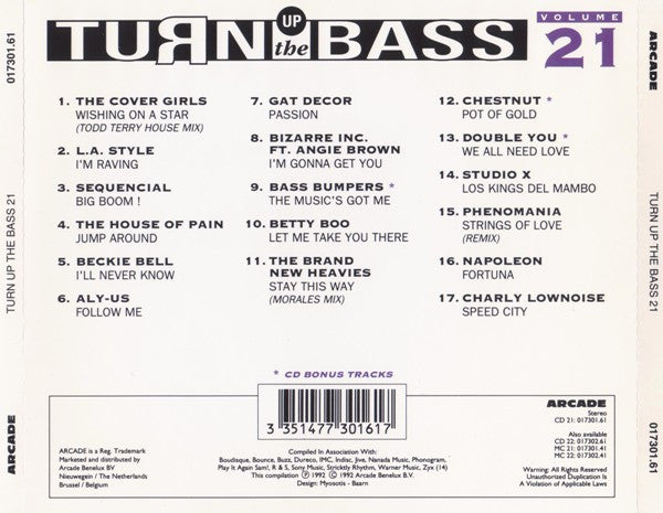 Various - Turn Up The Bass Volume 21 (CD) 70807 Compact Disc Goede Staat