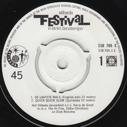 Stibeda-dansorkest - Stibeda Festival In Strikt Danstempo 15751 Vinyl Singles EP Vinyl Goed / Hoes Goed