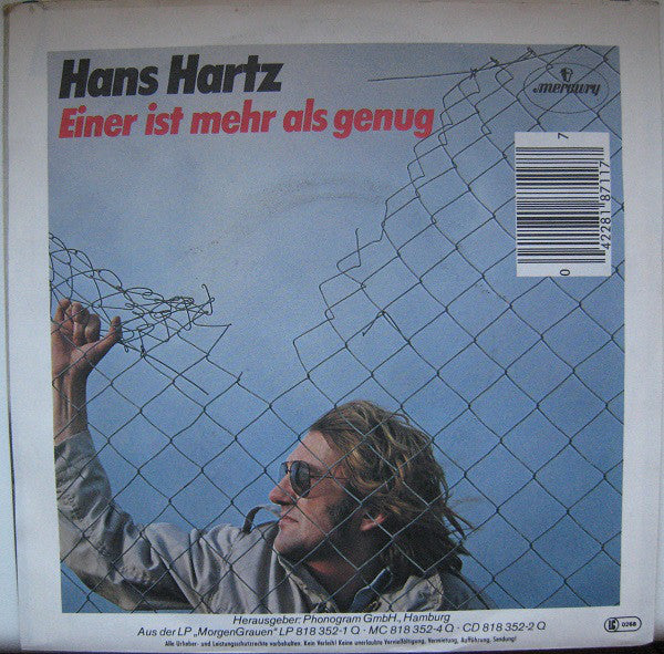 Hans Hartz - Ich Lebe Noch Vinyl Singles Vinyl Zeer Goed / Hoesje Goed "VINYLSINGLES.NL"