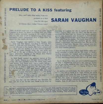 Sarah Vaughan - Prelude To A Kiss 41392 Vinyl Singles EP Vinyl Goed / Hoes Goed