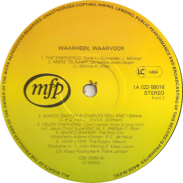 Various - Waarheen, Waarvoor (LP) 42572 Vinyl LP JUKEBOXSINGLES.NL   