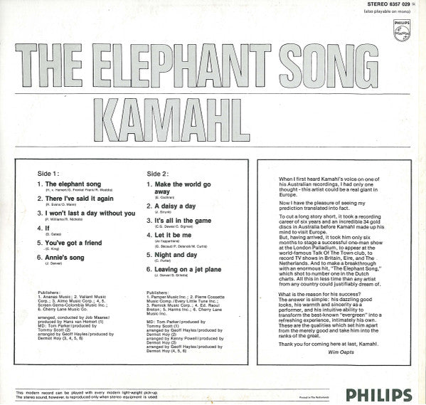 Kamahl – Das Elefantenlied (LP) 49583
