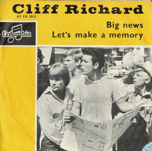 Cliff Richard - Big News 34222 Vinyl Singles Vinyl Zeer Goed / Hoesje Goed "VINYLSINGLES.NL"