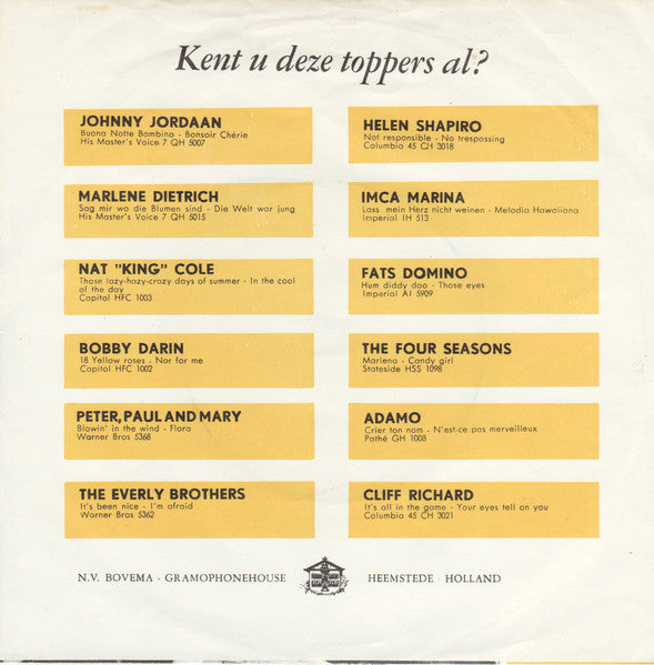 Cliff Richard - Big News 34222 Vinyl Singles Vinyl Zeer Goed / Hoesje Goed "VINYLSINGLES.NL"
