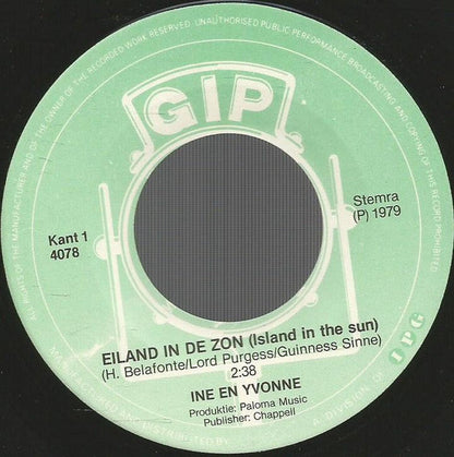 Ine & Yvonne - Eiland In De Zon 41802 Vinyl Singles Vinyl Goed / Hoes Generic