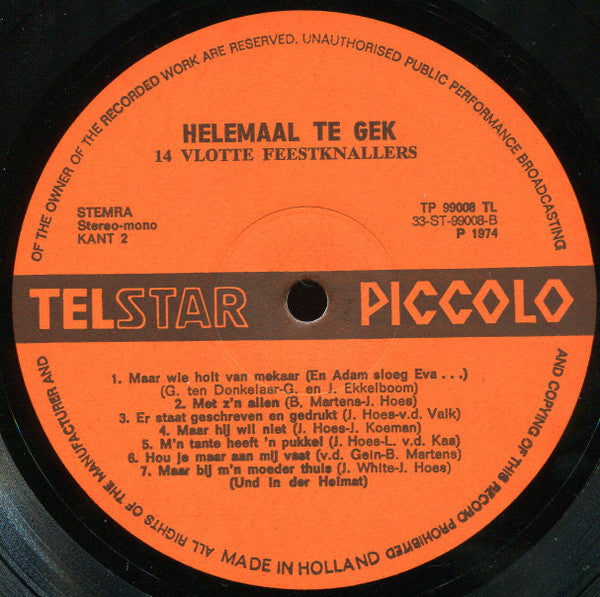 Various - Helemaal Te Gek! (LP) 40803 Vinyl LP JUKEBOXSINGLES.NL   