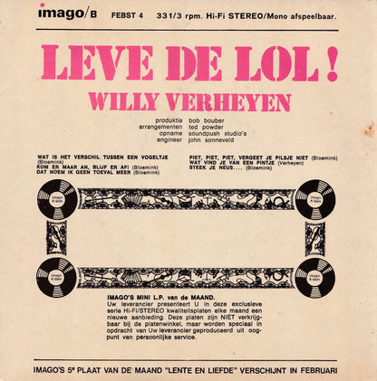 Willy Verheyen - Leve De Lol 04417 Vinyl Singles EP Vinyl Goed / Hoes Goed