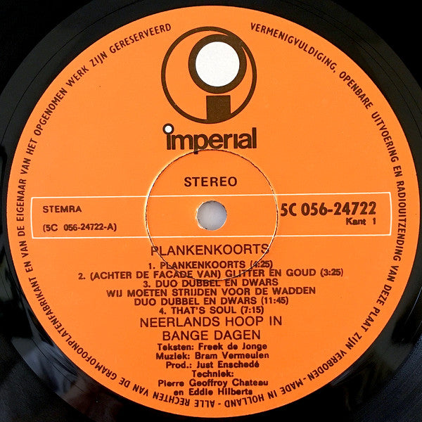 Neerlands Hoop In Bange Dagen - Plankenkoorts (LP) 49326 Vinyl LP Vinyl Goed / Hoes Goed