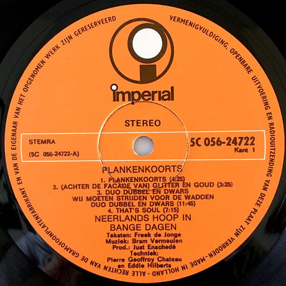 Neerlands Hoop In Bange Dagen - Plankenkoorts (LP) 49326 Vinyl LP Vinyl Goed / Hoes Goed