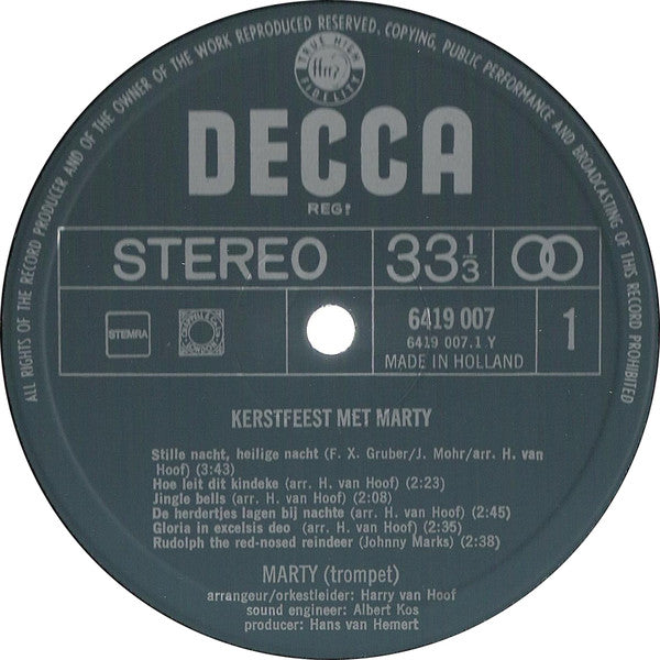 Marty - Kerstfeest met Marty (LP) 41547 Vinyl LP JUKEBOXSINGLES.NL   