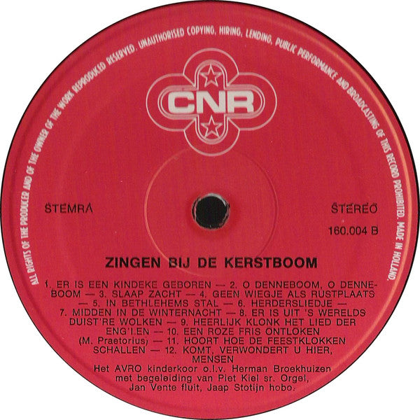 AVRO Kinderkoor - Zingen Bij De Kerstboom (LP) 50205 Vinyl LP Vinyl Zeer Goed / Hoesje Goed "VINYLSINGLES.NL"