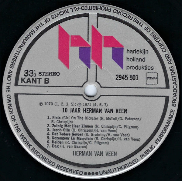 Herman van Veen - Gezongen - 10 Jaar Herman Van Veen (LP) Vinyl LP Dubbel Vinyl Zeer Goed / Hoesje Goed "VINYLSINGLES.NL"