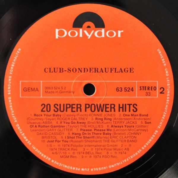Various - 20 Super Power Hits (LP) 49520
