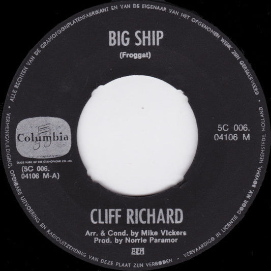 Cliff Richard - Big Ship 42453 Vinyl Singles Vinyl Goed / Hoes Generic