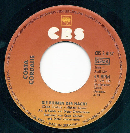 Costa Cordalis - Die Blumen Der Nacht 31407