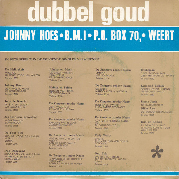 Zangeres Zonder Naam - 's Nachts Op De Donkere Boulevard 41749 Vinyl Singles Vinyl Goed / Hoes Goed