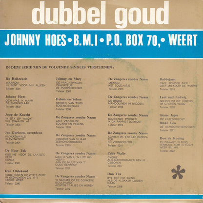 Zangeres Zonder Naam - 's Nachts Op De Donkere Boulevard 41749 Vinyl Singles Vinyl Goed / Hoes Goed