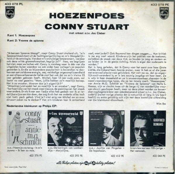 Conny Stuart - Hoezenpoes 29014 Vinyl Singles Vinyl Zeer Goed / Hoesje Goed "VINYLSINGLES.NL"