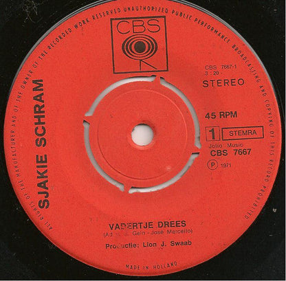 Sjakie Schram - Vadertje Drees 05143 Vinyl Singles Vinyl Goed / Hoes Goed