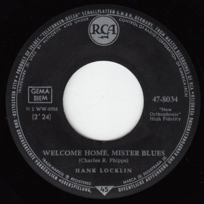 Hank Locklin - Welcome Home, Mister Blues Vinyl Singles Vinyl Zeer Goed / Hoesje Generic "VINYLSINGLES.NL"