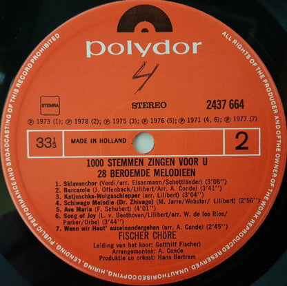 Fischer Chore - 1000 Stimmen singen für dich 28 berühmte Melodien (LP) 43963