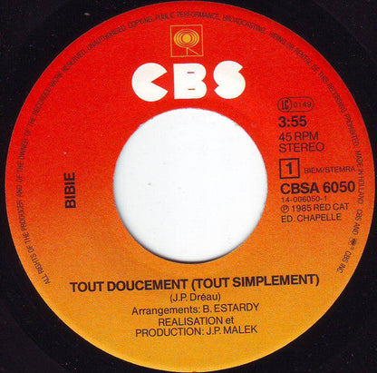 Bibie - Tout Doucement 19084 Vinyl Singles Vinyl Zeer Goed / Hoesje Goed "VINYLSINGLES.NL"
