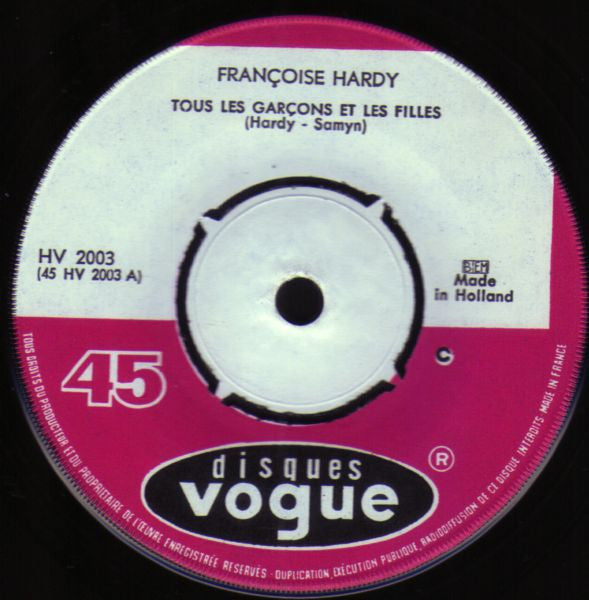 Françoise Hardy - Tous Les Garçons Et Les Filles 41839 Vinyl Singles Vinyl Goed / Hoes Generic