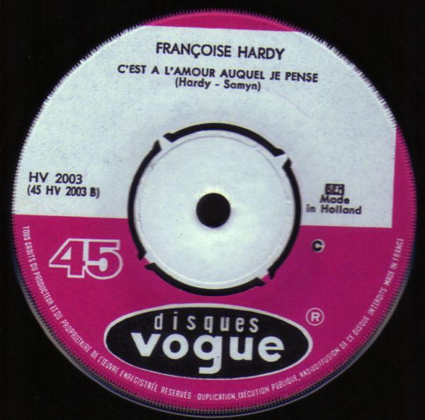 Françoise Hardy - Tous Les Garçons Et Les Filles 41839 Vinyl Singles Vinyl Goed / Hoes Generic