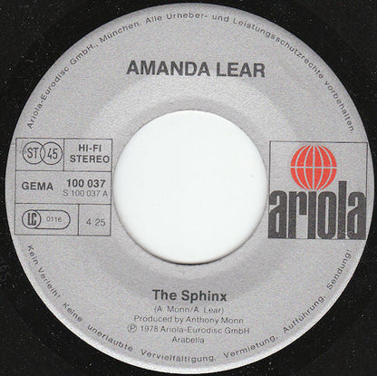 Amanda Lear - The Sphinx 39502 Vinyl Singles Vinyl Zeer Goed / Hoesje Goed "VINYLSINGLES.NL"