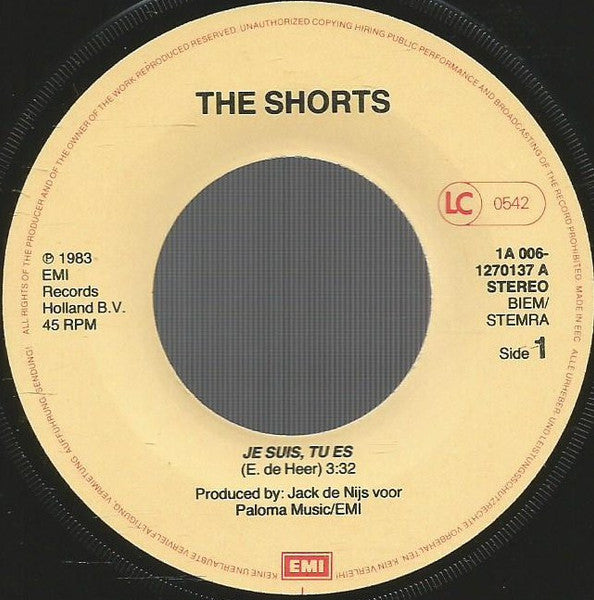 Shorts - Je Suis Tu Es 05457 Vinyl Singles Vinyl Goed / Hoes Goed