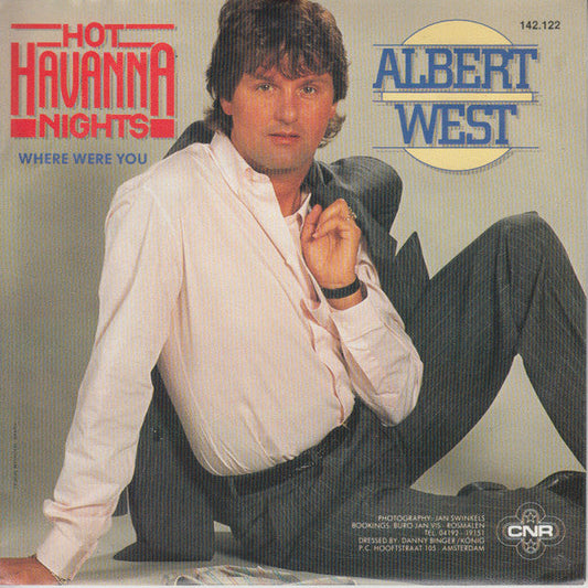 Albert West - Hot Havanna Nights 45297 Vinyl Singles Vinyl Zeer Goed / Hoesje Goed "VINYLSINGLES.NL"